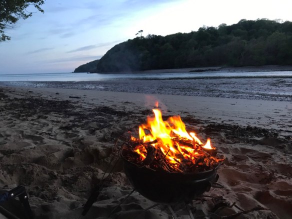 fire on the beach